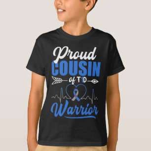 T-shirt Fière Cousin Du T1D Guerrier Sensibilisation au di