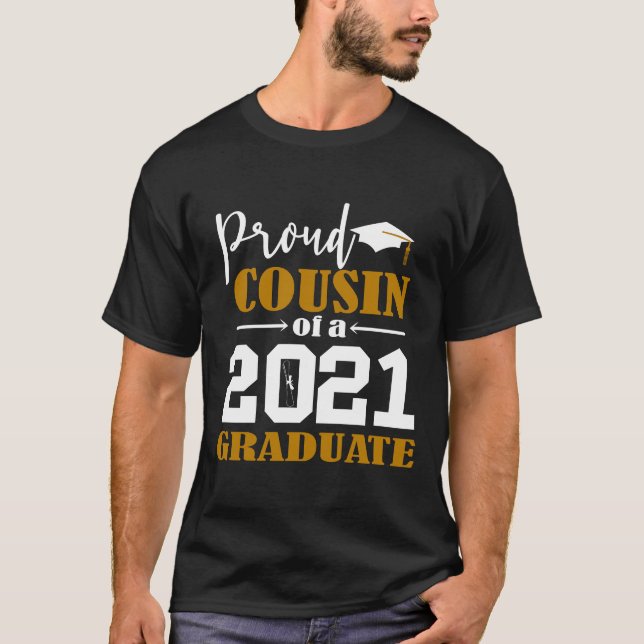 T-shirt Fière Cousin d'un blanc diplômé 2021 (Devant)