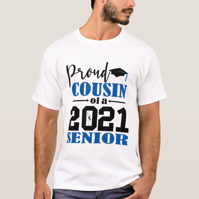 T-shirt Fière Cousin d'un Senior 2021 (Devant)