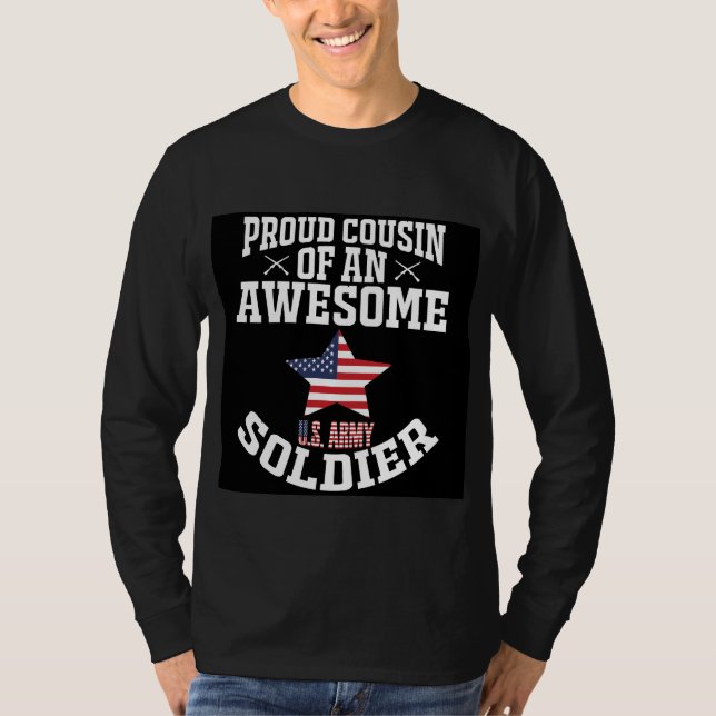 T-shirt Fière Cousin D'Un Soldat Américain Épatant (Devant)