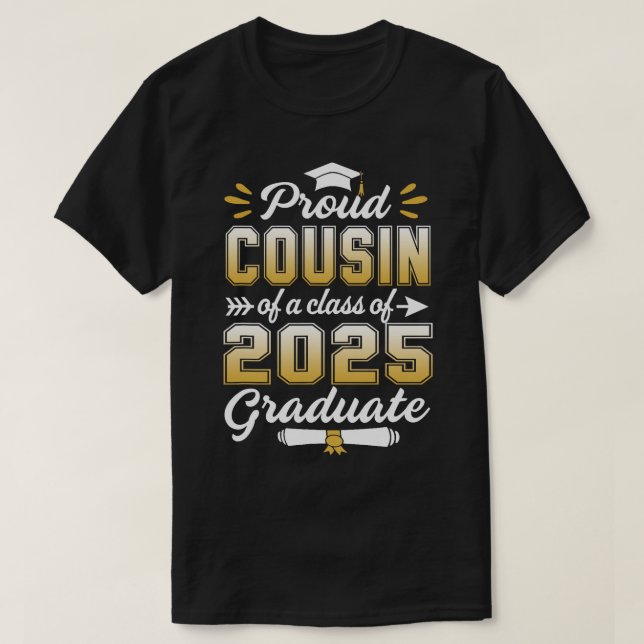 T-shirt Fière Cousin D'Une Classe De 2025 Diplômé Du Coeur (Design devant)