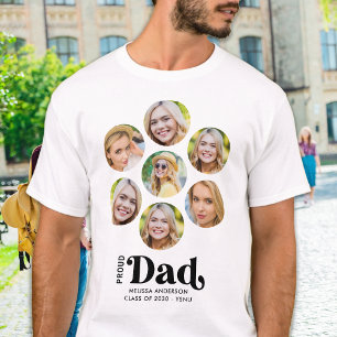T-shirt Fière DAD Moderne Personnalisé 7 Photo Collage Gra