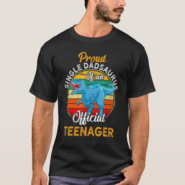 T-shirt Fière Dadsaurus Dinosaure Dinosaure Officiel Adole (Devant)