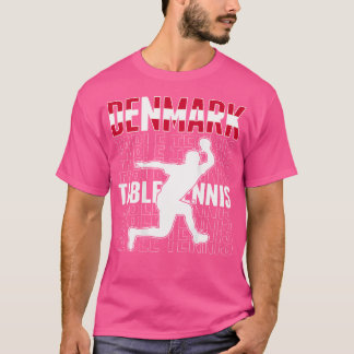 T-shirt Fière Danemark Tennis de Table Fans Maillot Drapea