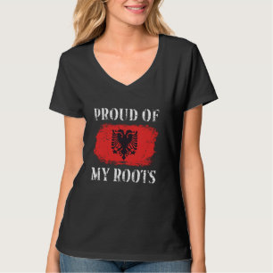 T-shirt Fière De Mes Racines Albanaises Drapeau Albanais A