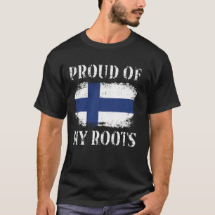 T-shirt Fière De Mes Racines Finlandaises Drapeau Finlanda