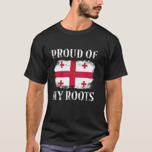 T-shirt Fière De Mes Racines Géorgiennes Drapeau Géorgien