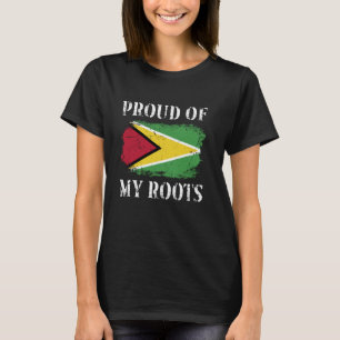 T-shirt Fière De Mes Racines Guyanaises Drapeau Guyanais G