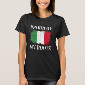 T-shirt Fière De Mes Racines Italiennes Drapeau Italien It