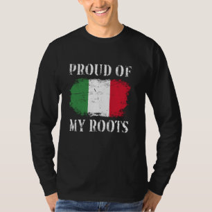 T-shirt Fière De Mes Racines Italiennes Drapeau Italien It