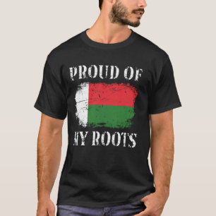 T-shirt Fière De Mes Racines Malgaches Drapeau Malgache Ma