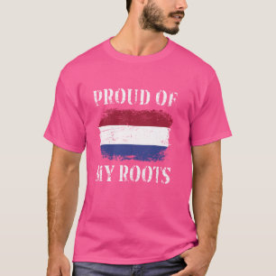 T-shirt Fière De Mes Racines Néerlandaises Drapeau Pays-Ba