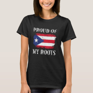T-shirt Fière De Mes Racines Portoricaines Drapeau Portori