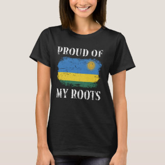 T-shirt Fière De Mes Racines Rwandaises Drapeau Rwanda