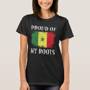 T-shirt Fière De Mes Racines Sénégalaises Le Drapeau Sénég