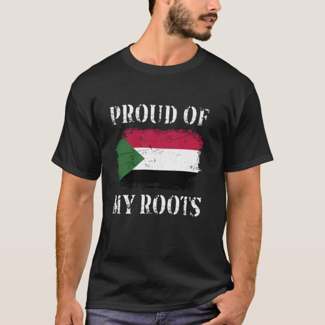 T-shirt Fière De Mes Racines Soudanaises Drapeau Soudanais (Devant)