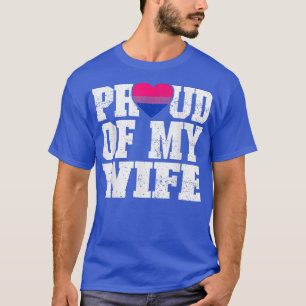 T-shirt Fière de mon drapeau de mariage biseual de ma femm