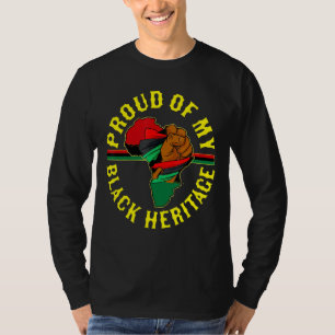 T-shirt Fière De Mon Patrimoine Noir Carte Afrique Kwanzaa