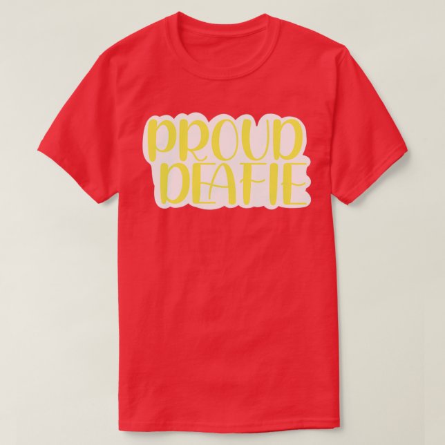 T-shirt fière deafie sunshine jaune (Design devant)