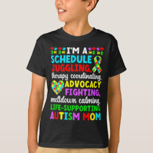 T-shirt Fière définition de maman autiste guerrière de l'a