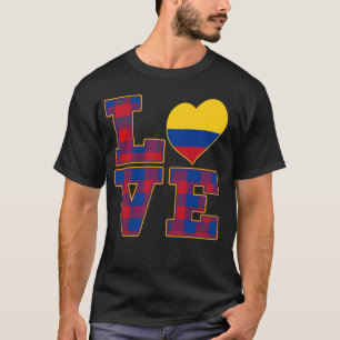 T-shirt Fière D'Être Colombienne J'Aime La Colombie Drapea