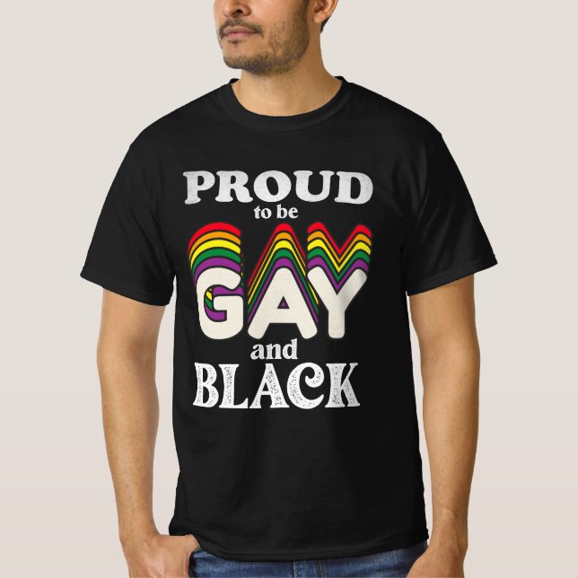T-shirt Fière D'Être Gay Et Noir De Fierté LGBT (Devant)