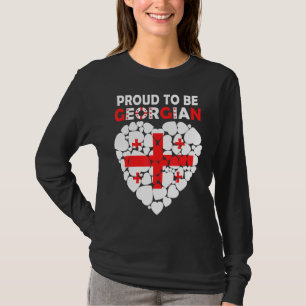 T-shirt Fière D'Être Géorgienne J'Aime Géorgie Drapeau Géo
