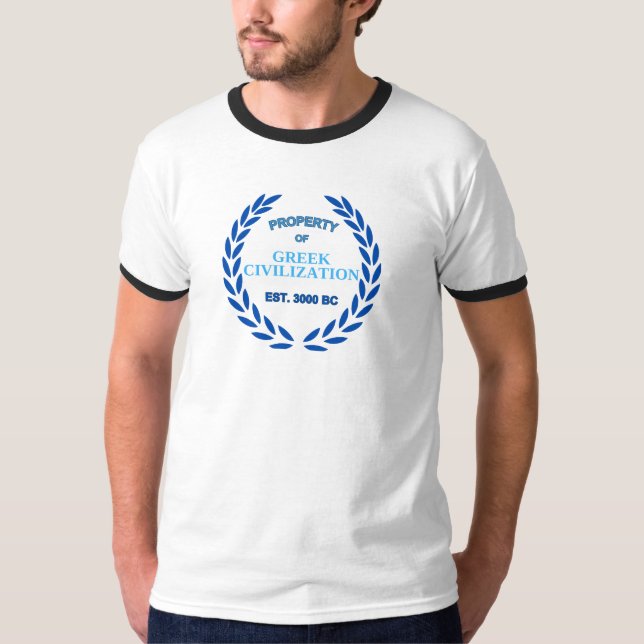 T-shirt Fière d'être grecque -Propriété de la civilisation (Devant)