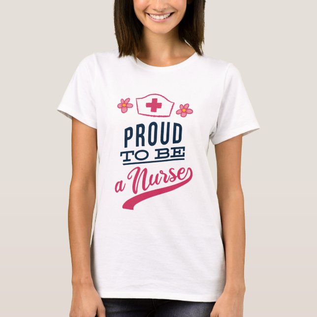 T-shirt Fière d'être infirmière (Devant)