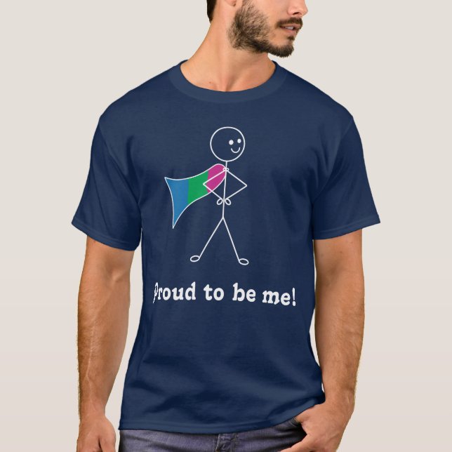 T-shirt Fière d'être moi poly (polysexuel) fierté super hé (Devant)