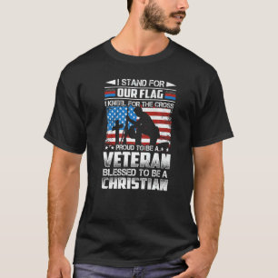 T-shirt Fière D'Être Un Vétéran Béni D'Être Un Chrétien