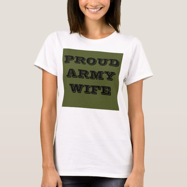 T-shirt Fière épouse de l'armée (Devant)