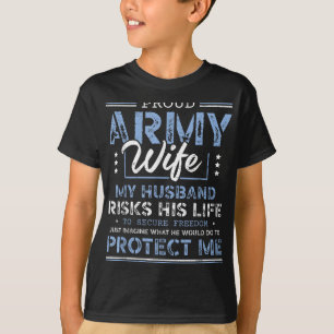T-shirt Fière épouse de l'armée assurant la liberté Soldat
