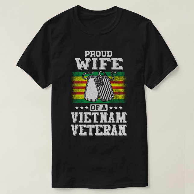 T-shirt Fière Épouse D'Un Mari Vétéran Du Viet Nam (Design devant)