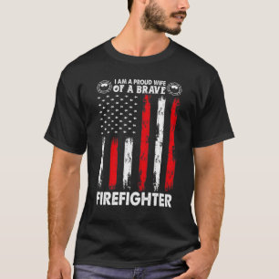 T-shirt Fière épouse d'un pompier