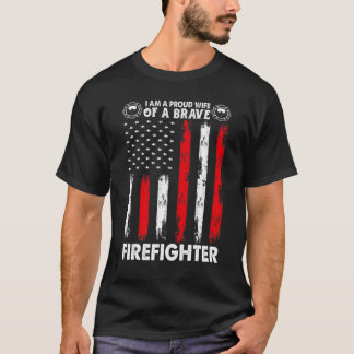 T-shirt Fière épouse d'un pompier