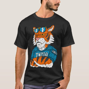T-shirt Fière équipe indienne de cricket. Tigre du Bengale