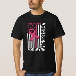 T-shirt Fière famille Cancer du sein guerrière Mère-en-Bel