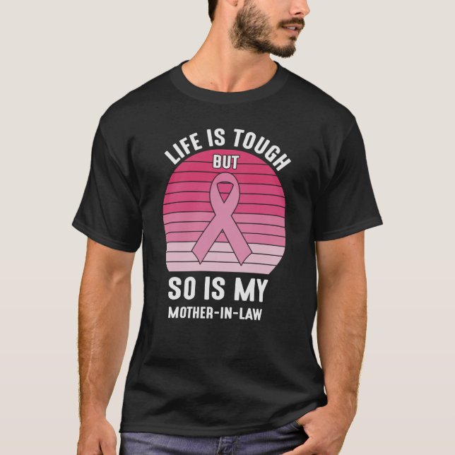 T-shirt Fière famille Cancer du sein guerrière Mère-en-Bel (Devant)