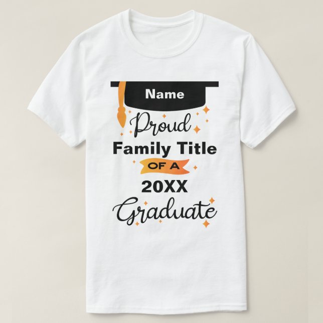 T-shirt Fière Famille Senior 2025 Nom personnalisé (Design devant)
