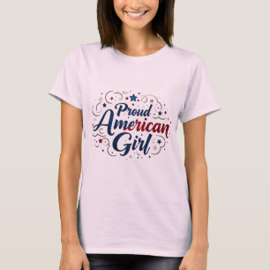 T-shirt Fière fille américaine Tee