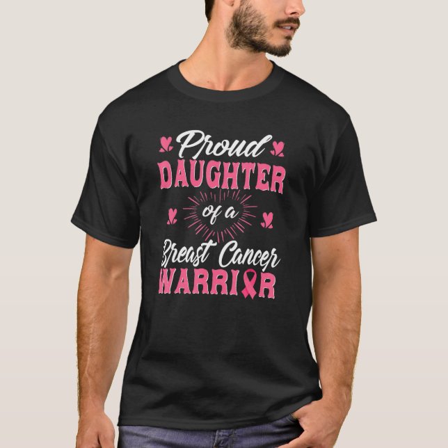 T-shirt fière fille cancer du sein guerrier de sensibilisa (Devant)