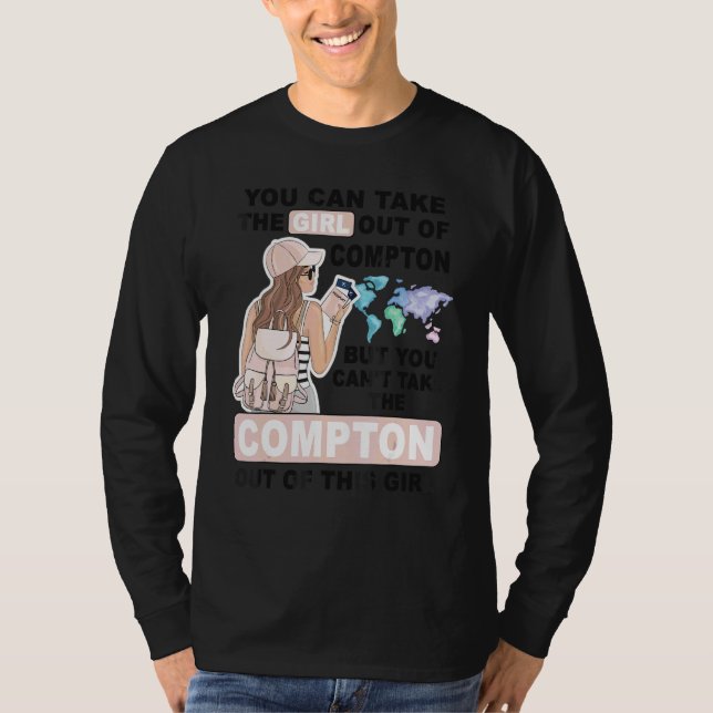 T-shirt Fière fille de Compton   Fille cool de la ville de (Devant)
