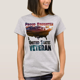 T-shirt Fière fille d'un vétéran des États-Unis