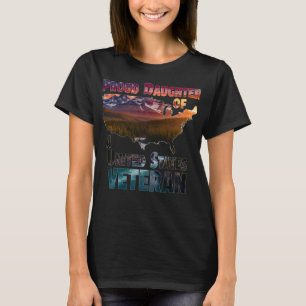 T-shirt Fière fille d'un vétéran des États-Unis