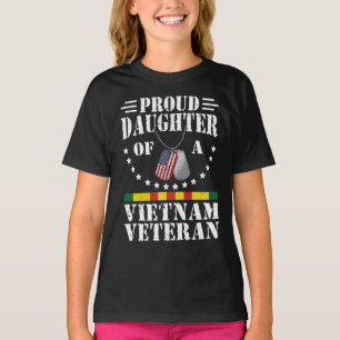 T-shirt Fière Fille D'Un Vétéran du Vietnam Papa Patriotiq