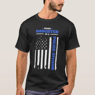 T-shirt Fière Fille Officier De Police Distorti Prin Arriè
