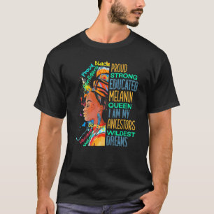 T-shirt Fière Forte Reine Éduquée Africaine Femme Noire Hi