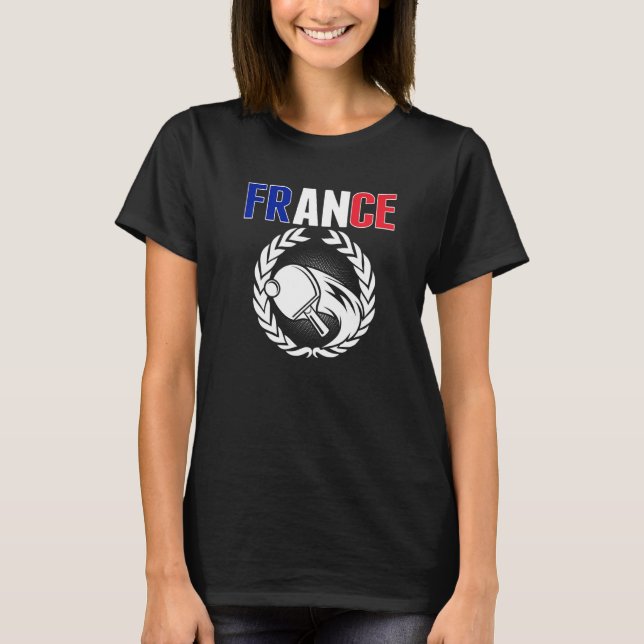 T-shirt Fière France Tennis De Table Français Ping Pong Su (Devant)