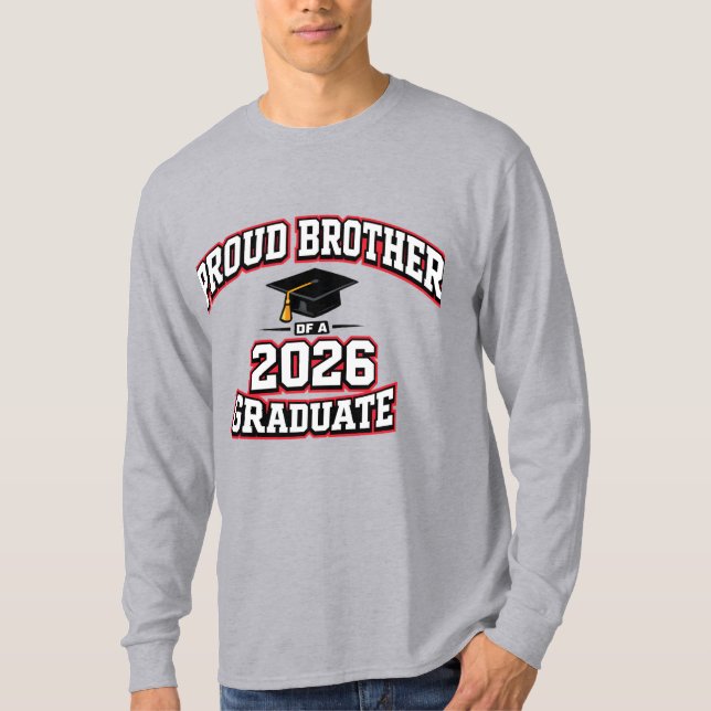 T-shirt Fière Frère D'un Diplômé De 2026 Varsity (Devant)